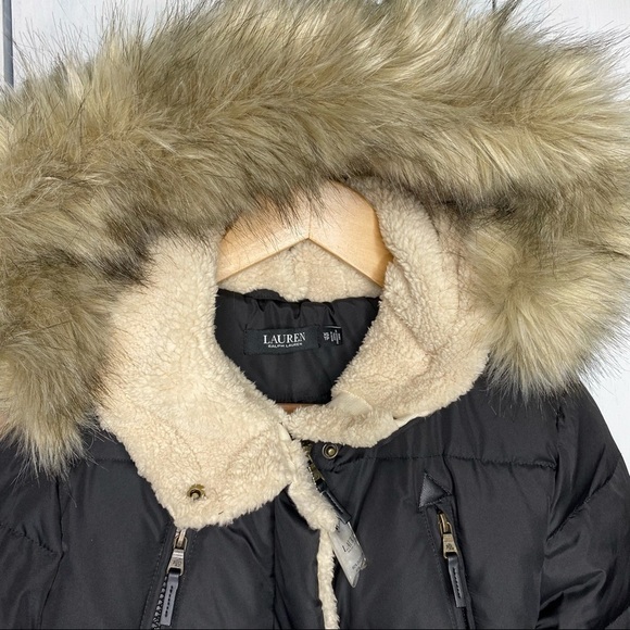Lauren Ralph Lauren faux trim quilted parka jacket size XS NWT - Picture 10 of 16
